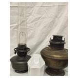 2 Brass Lamps  - Aladdin grass lamp with original