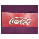 Vintage metal Coca-Cola sign has been CUT dow