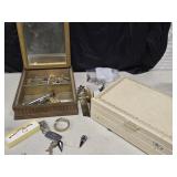 2 Jewelry Boxes, costume Jewelry some bits and