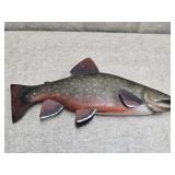 1990 Wood Brook Trout Fish Decoy  17" Long signed