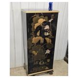 Jewelry Wardrobe,  Asian Motif Lacquered and
