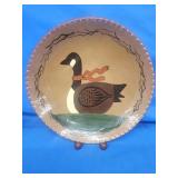 Eldreth Redware plate decorated with goose.