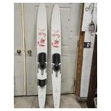 Vintage Challenger Wood Water Skis , Antique,