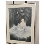 "White Lillies" Louis Icart Print metal frame