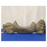 Stone Carved neck support, marked sa.ple,  will