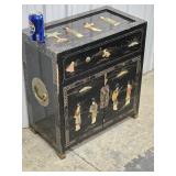 Chinese Lacquered cabinet 1 drawer,  2 doors,
