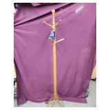 Oak clothes tree.  66" H.  Look at the photos for