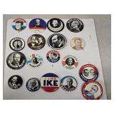 18 Political Buttons reproductions  - IKE ,