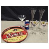 Two Andy Warhol Marilyn Monroe Martini glasses,