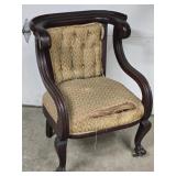 19th Century Lion Paw Foot Mahogany Scroll