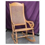 Victorian Rocking Armchair cane back and seat,