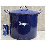 Large German Enamelware  Sugar Canister Kettle