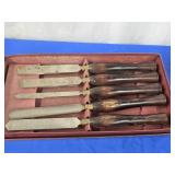 Set of 5 wood Lathe chisels , made in England