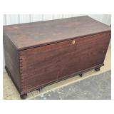 Early Walnut Blanket Chest , Dovetailed,  turned
