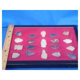 Display of local arrowheads and relics.  Look at