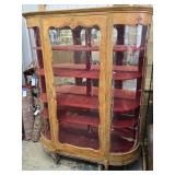 Art Nouveau Crystal Cabinet , flat front bow