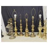 Brass Lamp lot - 11 pieces, - 8 brass lamps, 1