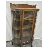 Oak Bow China Cabinet with  backsplash,