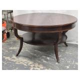 Mahogany Center Table measures 40'dia. 22'h look