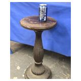 Wood Pedestal plant stand,  reeded post , 24"h