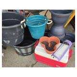 Red Igloo Cooler  , Sprinkler , large plant pots