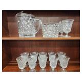 American Fostoria water pitcher, ice bucket and