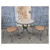 Vintage 3 pc. Wrought Iron Bistro Set ,has 30"