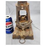 Very rare tin oil stage light.  C. Hughes Optical