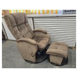 Upholstered Glider Rocker with ottoman look at