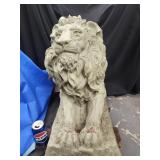 Antique Cast iron hollow garden lion.  23" H x zh