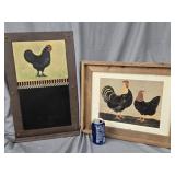Rooster lot - 19"ï¿½15" Folk Art Rooster and Hen