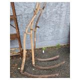 3 Antique American Scythes as found look at