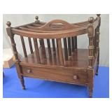 Solid Genuine Mahogany Canterbury Magazine Rack