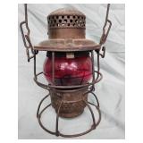 PPR Red Globe Railroad lantern.   Adlake Pro