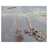 2 Antique Farm Relics  okd pl a nter and ground