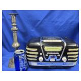 Brass 13" Candlestick and  Studebaker Radio CD ,