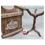 CRACKED leg Resin trig leg glass top stand and
