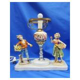 Italian style lamp with RESIN figurals of boy and