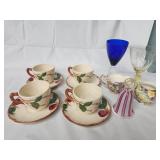 4 Franciscan cups and saucers earthenware Made in