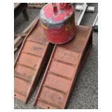 Metal Car Ramps and a gas can look at pictures