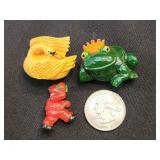 3 Brad Elfrink Bakelite carved buttons.   Artist