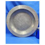 14.5" Diameter pewter tray hallmarks on back.