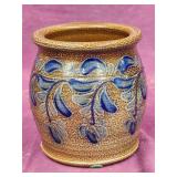 Eldreth stoneware crock cobalt blue decorated