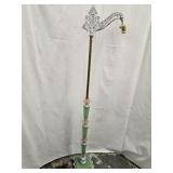 Art Deco Floor lamp Jadite , Brass and metal look