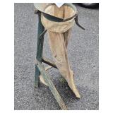 Rare Feed Bag Filling stand , wood leg base with