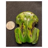Vintage Bakelite carved frog glass eyes.  Clips