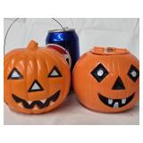2 Hard Plastic 4"  Jack-O-Lanterns , battery