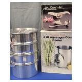 Lot - never used 4 Stack Alunium Steamer pan set