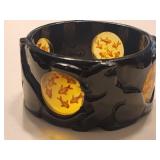 Bakelite Brad Elfrink bracelet carved cat playing