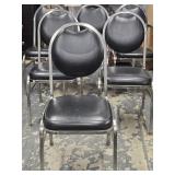 12 Stacking Dining Chairs chrome frames with